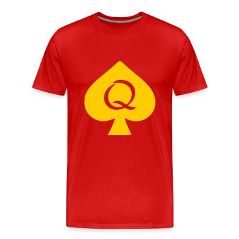 QUEEN OF SPADES - Men's Premium Organic T-Shirt - red - Front - Damien (186cm)