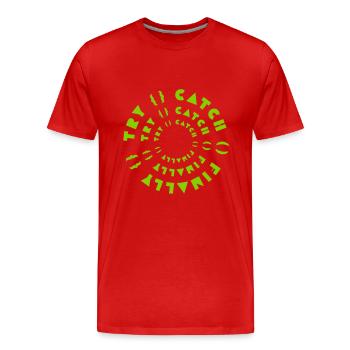 try{} catch() finally{} - Men's Premium Organic T-Shirt - red - Front - Damien (186cm)
