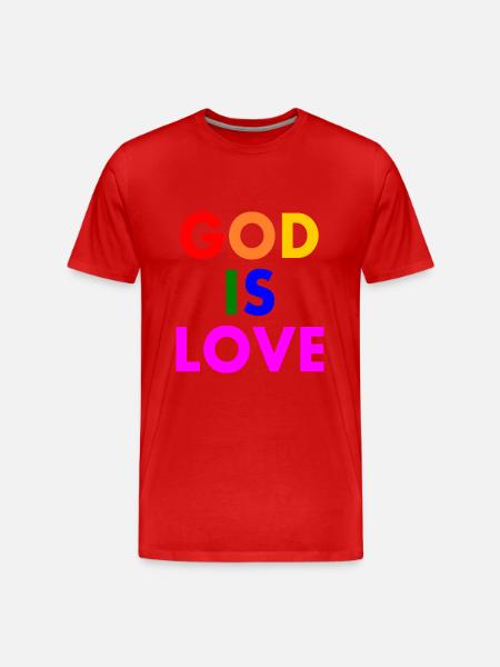 God is love - Men's Premium Organic T-Shirt - red