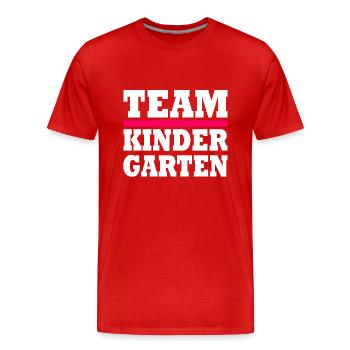 Team kindergarten - Männer Premium Bio T-Shirt - Rot - Vorne - Damien (186cm)