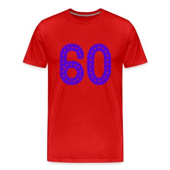 60. 60 ANS. 60e ANNIVERSAIRE. ANNIVERSAIRE 60 ANS. - T-shirt bio Premium Homme - rouge - Devant - Damien (186cm)