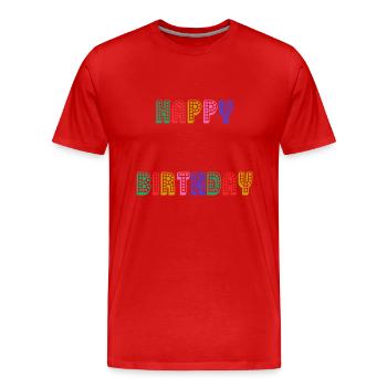 ALLES GUTE ZUM GEBURTSTAG. JAHRESTAG. - Männer Premium Bio T-Shirt - Rot - Vorne - Damien (186cm)