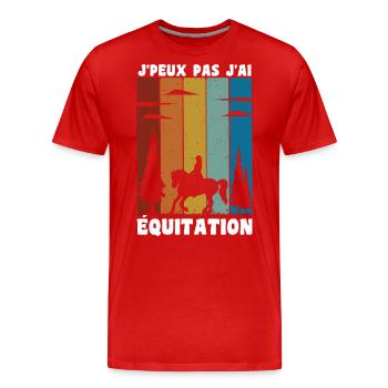 Ich kann nicht reiten - Pferdesport - Männer Premium Bio T-Shirt - Rot - Vorne - Damien (186cm)