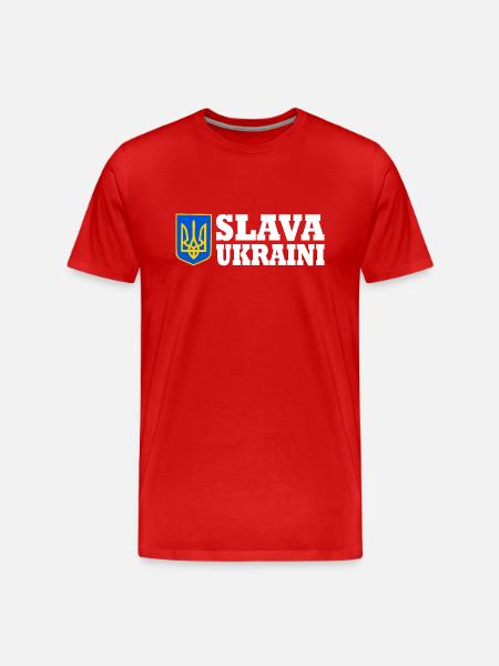 Slava ukraini - Herre Premium T-shirt økologisk - rød
