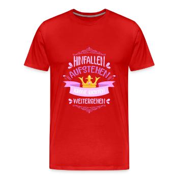 La couronne se lève. - T-shirt bio Premium Homme - rouge - Devant - Damien (186cm)