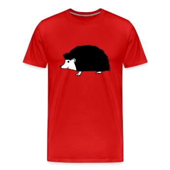 hand drawn hedgehog - Men's Premium Organic T-Shirt - red - Front - Damien (186cm)