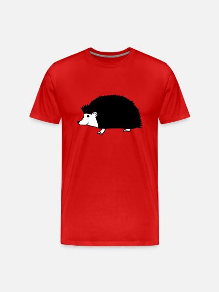 hand drawn hedgehog - Men's Premium Organic T-Shirt - red