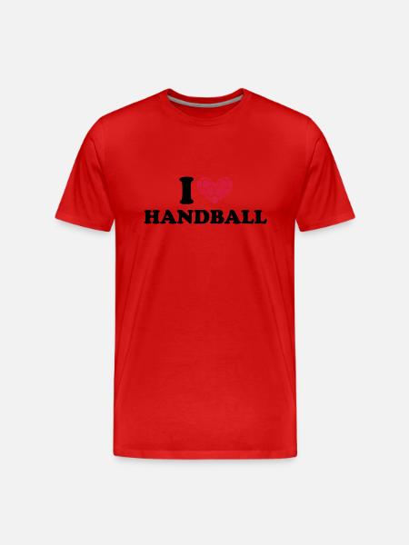 I Love Handball - Men's Premium Organic T-Shirt - red
