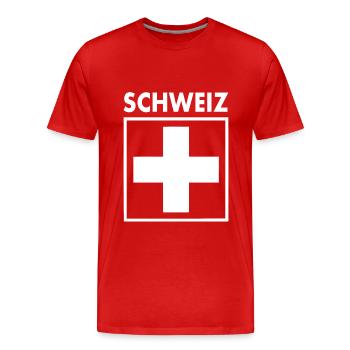 Switzerland - Men's Premium Organic T-Shirt - red - Front - Damien (186cm)