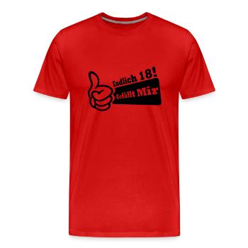 A dix-huit dernières années T-shirt anniversaire - T-shirt bio Premium Homme - rouge - Devant - Damien (186cm)