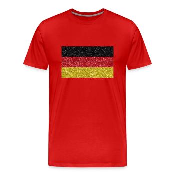 Deutschland Flagge Fahne Heimat deutsch Tradition - Männer Premium Bio T-Shirt - Rot - Vorne - Damien (186cm)