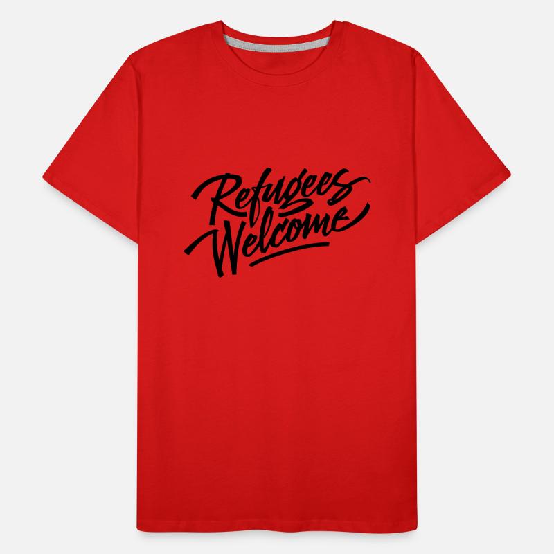 Refugees Welcome - Create safe havens! Men's Premium Organic T-Shirt