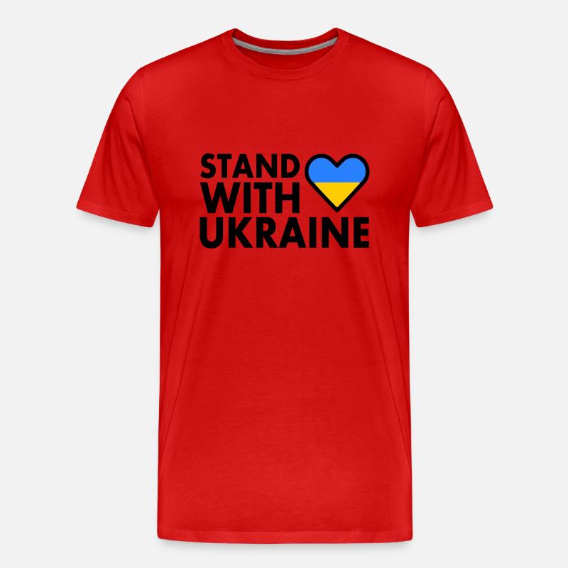 stand with ukraine - Männer Premium Bio T-Shirt - Rot