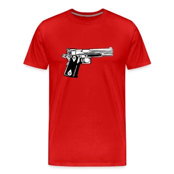 revolver - Männer Premium Bio T-Shirt - Rot - Vorne - Damien (186cm)