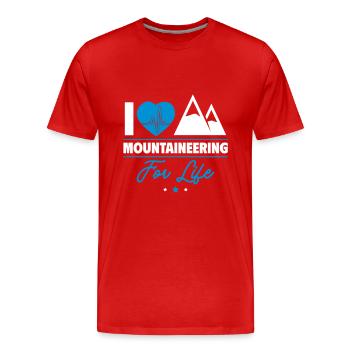 I Love Mountaineering – Made for Life - Men's Premium Organic T-Shirt - red - Front - Damien (186cm)