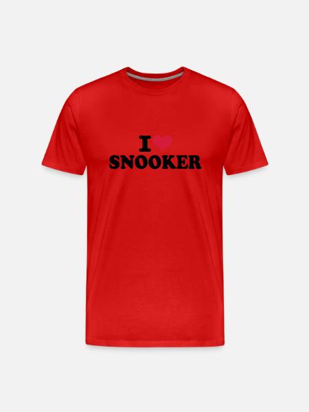 I love Snooker - Männer Premium Bio T-Shirt - Rot