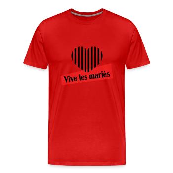 VALENTINSTAG. Junggesellinnenabschied. ICH LIEBE DICH. ICH LIEBE DICH. LIEBE - Männer Premium Bio T-Shirt - Rot - Vorne - Damien (186cm)