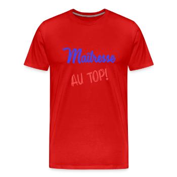 GELIEBTE - Männer Premium Bio T-Shirt - Rot - Vorne - Damien (186cm)