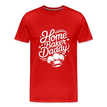 Super Baker Papas Club Dad bakes best - Men's Premium Organic T-Shirt - red - Front - Damien (186cm)