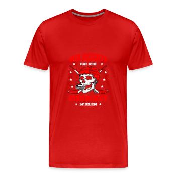 Hockey sur glace - J’en ai marre de jouer au hockey sur glace - T-shirt bio Premium Homme - rouge - Devant - Damien (186cm)