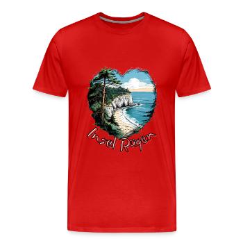 Island of Rügen Germany Souvenir Beach Holiday - Men's Premium Organic T-Shirt - red - Front - Damien (186cm)