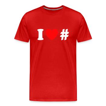 I love Hashtags cool Social Media Influencer - Männer Premium Bio T-Shirt - Rot - Vorne - Damien (186cm)