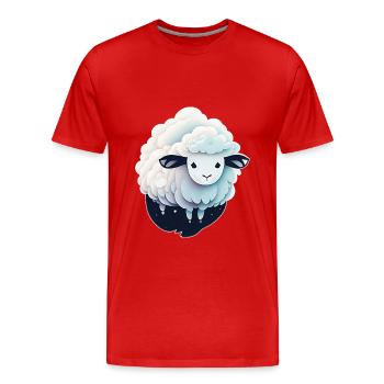 Sheep - Men's Premium Organic T-Shirt - red - Front - Damien (186cm)