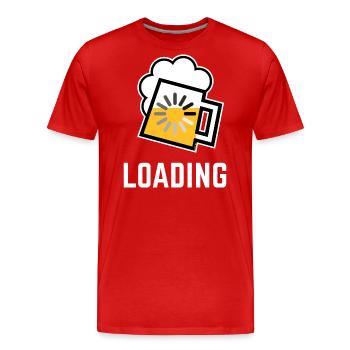 Bier Loading (Bier Wird Geladen / Negativ / /) - Männer Premium Bio T-Shirt - Rot - Vorne - Damien (186cm)
