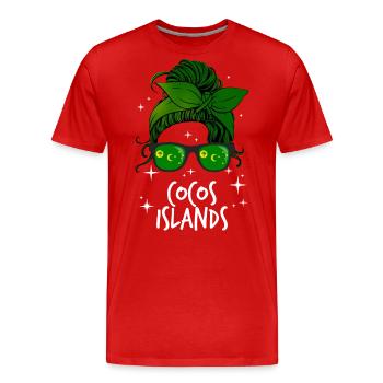 Cocos Islands - Men's Premium Organic T-Shirt - red - Front - Damien (186cm)