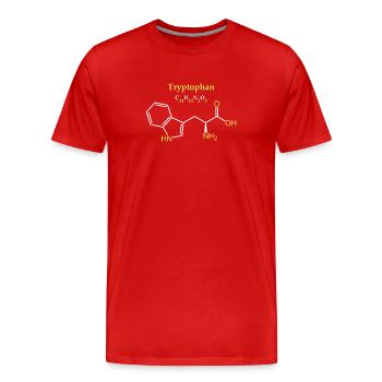 Tryptophane Molécule - T-shirt bio Premium Homme - rouge - Devant - Damien (186cm)