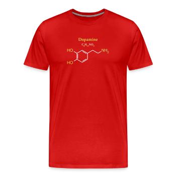The dopamine molecule - Men's Premium Organic T-Shirt - red - Front - Damien (186cm)