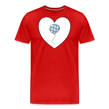 Bayrisch Trachten Luftballons Blau Weiss Bayern - Männer Premium Bio T-Shirt - Rot - Vorne - Damien (186cm)
