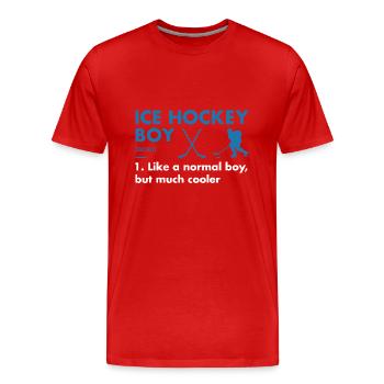 Sport Boy Definition Ice Hockey - Männer Premium Bio T-Shirt - Rot - Vorne - Damien (186cm)