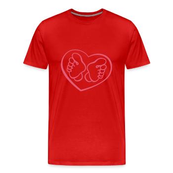 Soins des pieds avec le cœur - Pieds - Pieds - Dicton - T-shirt bio Premium Homme - rouge - Devant - Damien (186cm)