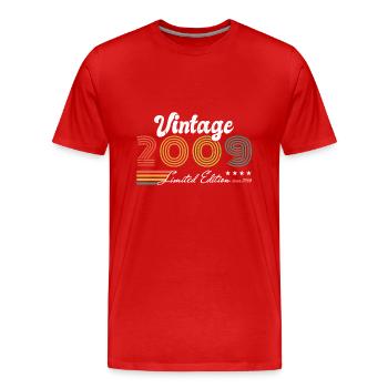 Geburtstag Vintage 2009 Limited Edition - 2009 - Männer Premium Bio T-Shirt - Rot - Vorne - Damien (186cm)