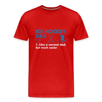 Sport Dad Definition Ice Hockey - Männer Premium Bio T-Shirt - Rot - Vorne - Damien (186cm)