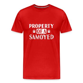 Property Of A Samoyed - Men's Premium Organic T-Shirt - red - Front - Damien (186cm)