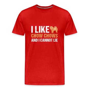 J’aime Chow Chow et je ne peux pas mentir - T-shirt bio Premium Homme - rouge - Devant - Damien (186cm)