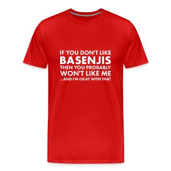 Chien si vous n’aimez pas Basenji - T-shirt bio Premium Homme - rouge - Devant - Damien (186cm)