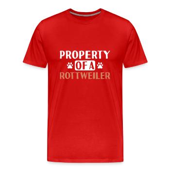Property Of A Rottweiler - Men's Premium Organic T-Shirt - red - Front - Damien (186cm)