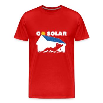 Go Solar - Photovoltaics - Solar Energy - Horizon - Men's Premium Organic T-Shirt - red - Front - Damien (186cm)