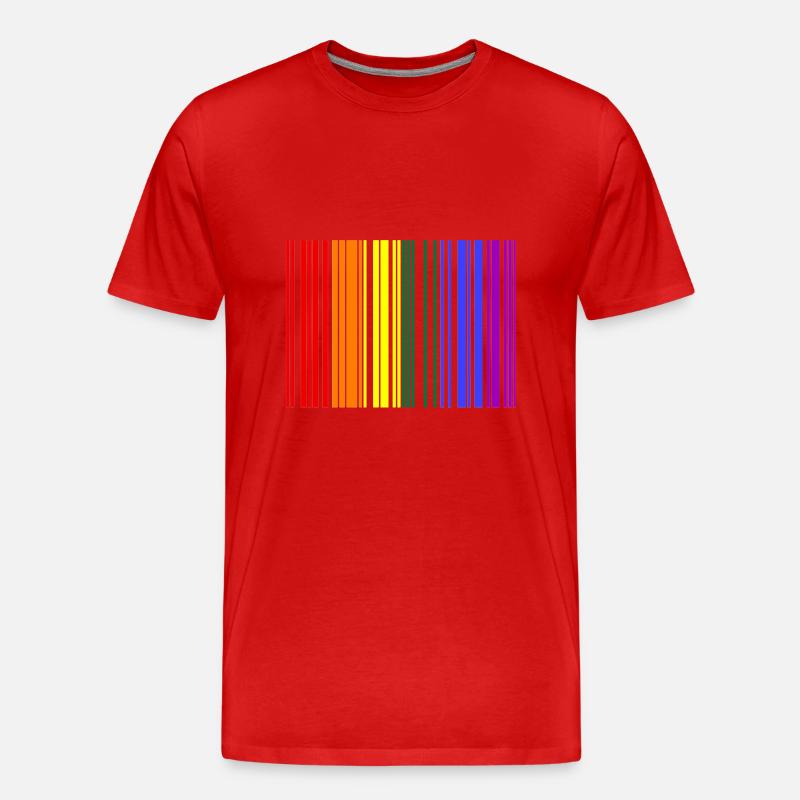 Rainbow Barcode - Männer Premium Bio T-Shirt - Rot