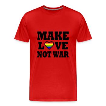 Make love not war - Men's Premium Organic T-Shirt - red - Front - Damien (186cm)