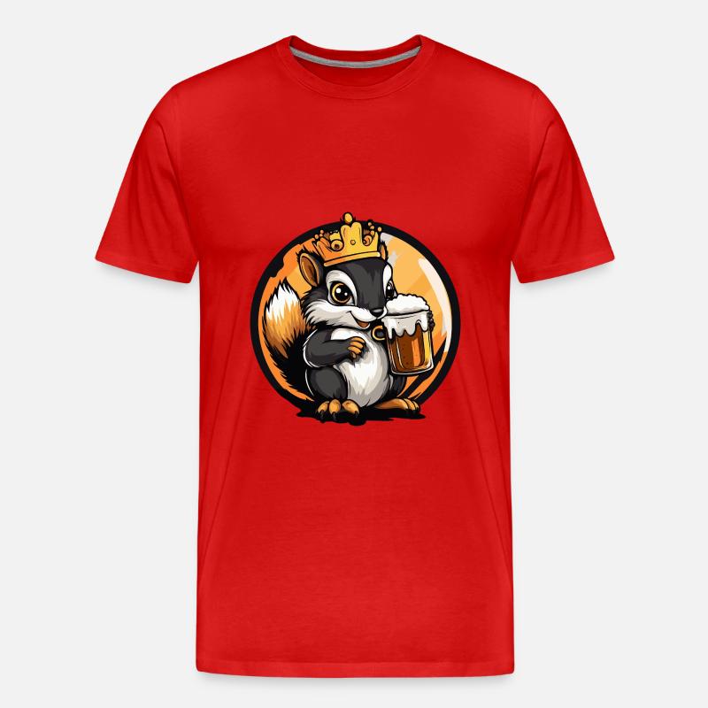 Eichhörnchen Bier - Männer Premium Bio T-Shirt - Rot