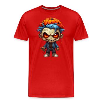 Kürbis Junge - Männer Premium Bio T-Shirt - Rot - Vorne - Damien (186cm)