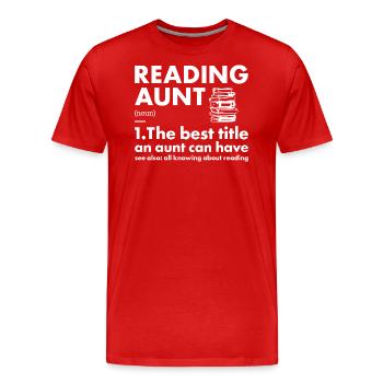 Reader Aunt Definition Reading - Men's Premium Organic T-Shirt - red - Front - Damien (186cm)