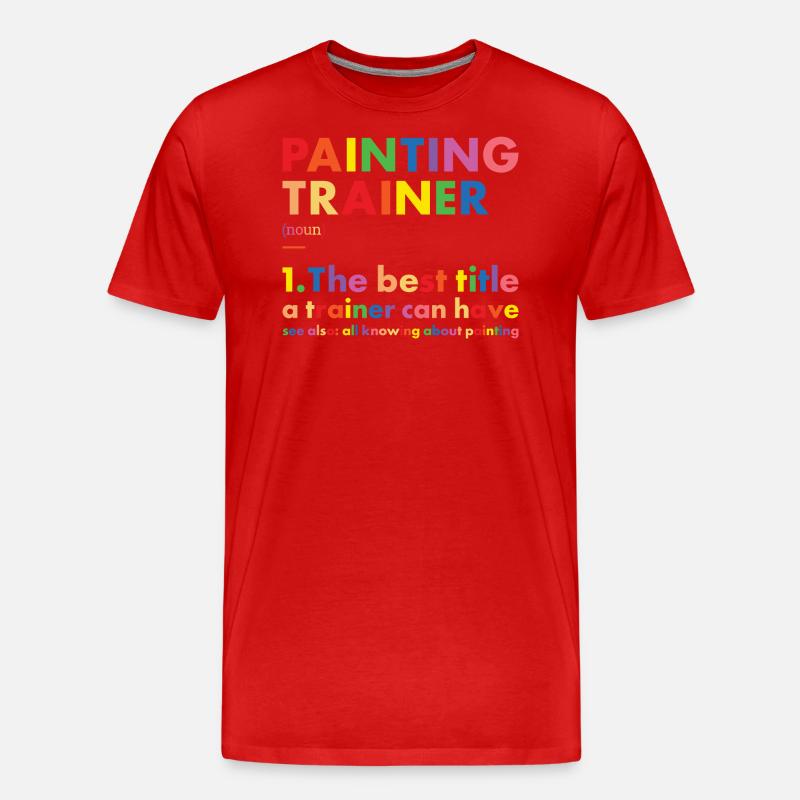 Painter Trainer Definition Painting - Männer Premium Bio T-Shirt - Rot