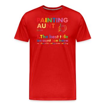 Peintre Tante Définition Peinture - T-shirt bio Premium Homme - rouge - Devant - Damien (186cm)