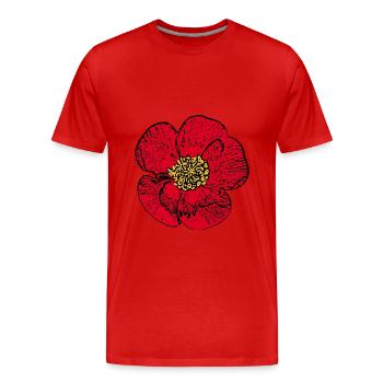 Fleur Rouge Fleur Rouge Fleurs Rouge Fleurs - T-shirt bio Premium Homme - rouge - Devant - Damien (186cm)