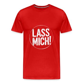 Lasst mir meine Ruhe - nicht stören - Männer Premium Bio T-Shirt - Rot - Vorne - Damien (186cm)
